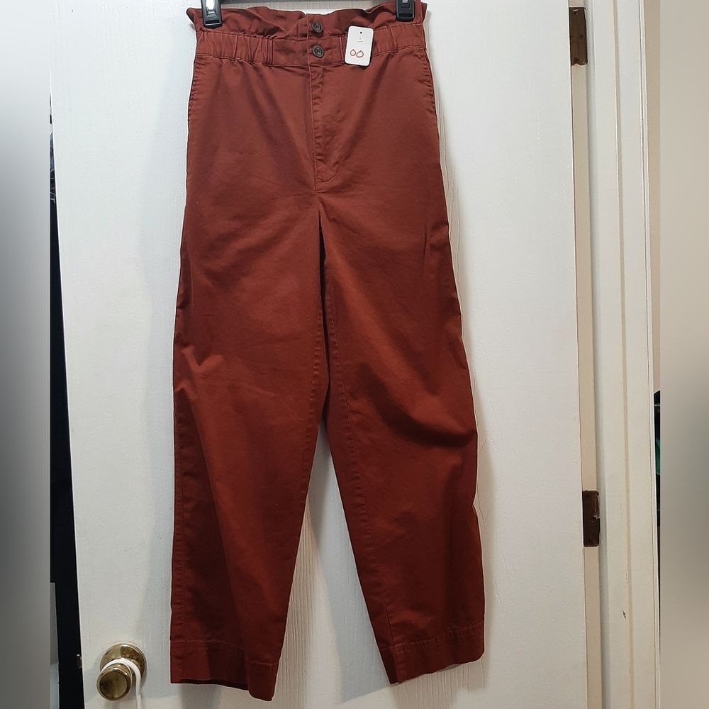 Madewell Tapered Paperbag Pants Burnt Orange Office Casual Pants Size 00